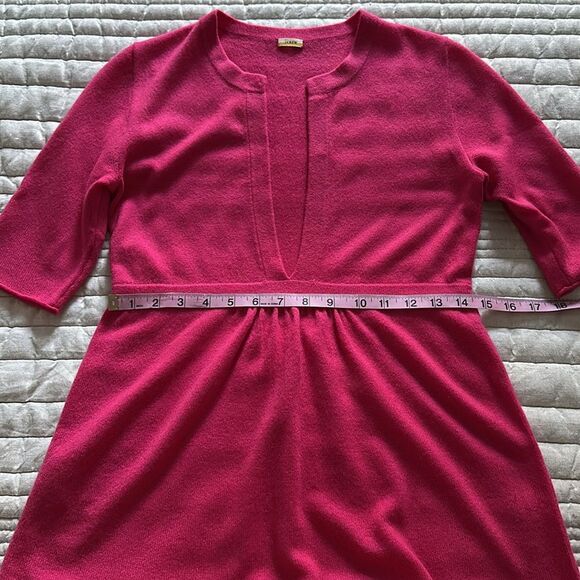 Vintage J.Crew Women’s Bright Pink 100% Cashmere V Neck 80's 90's Sweater S - Picture 7 of 8